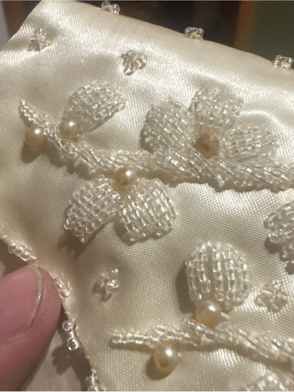 Richere Hand Beaded mid-century (circa 1950s–1960s) bridal or evening clutch